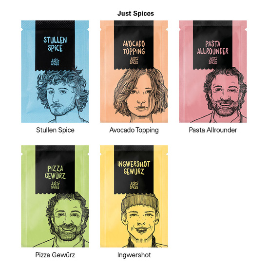 Werbekarte Midi, Just Spices Ingwer Shot Gewürz