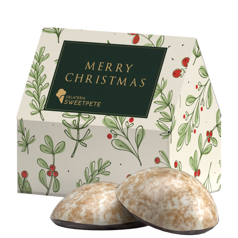 Lebkuchen Haus, WEISS 4er Lebkuchen Mini