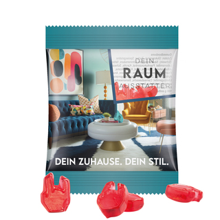 Minitüte Sonderform, 10 g, Folie transparent, Trolli Fruchtgummi