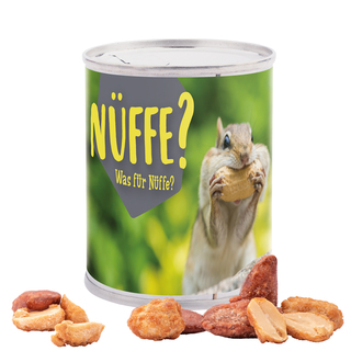 Snack Dose, gebrannte Mandeln und Erdnüsse