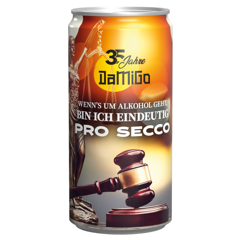 Getränkedose 200 ml Secco Bianco, Sleeve-Folie weiß