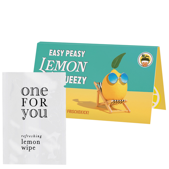 Werbekarte long, Erfrischungstuch