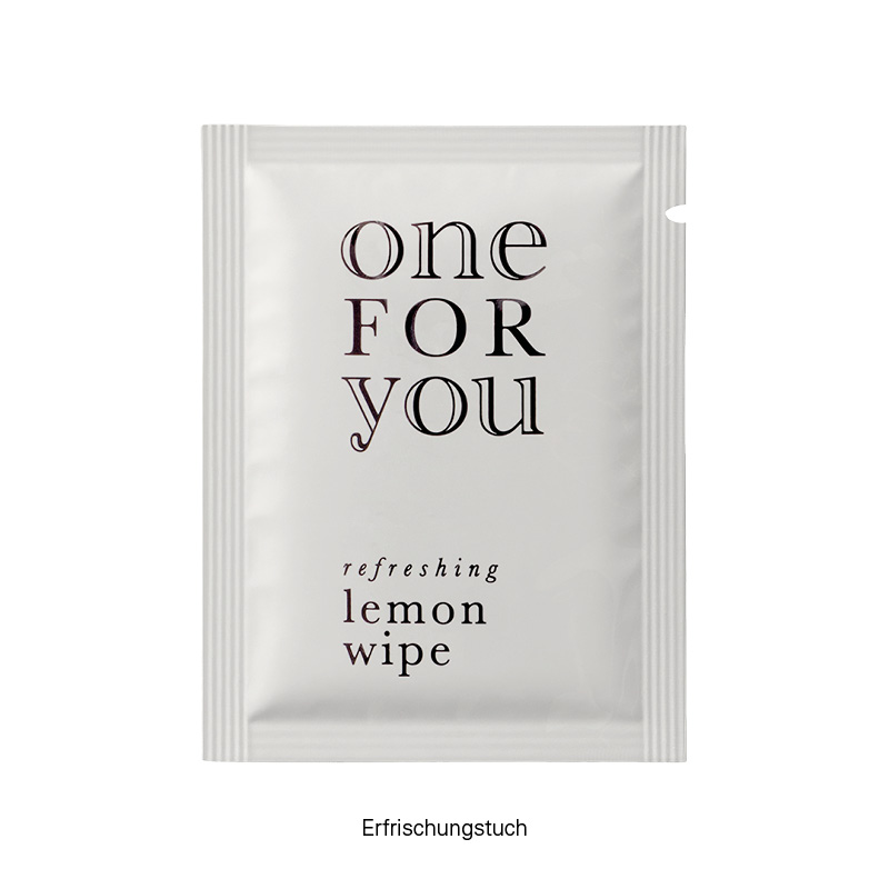 Werbeanhänger, Erfrischungstuch