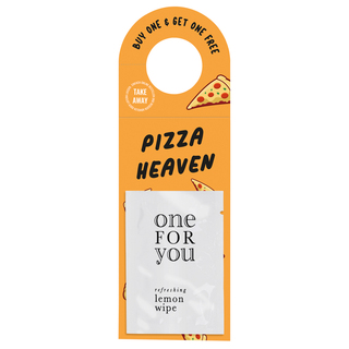 Werbeanhänger, Erfrischungstuch