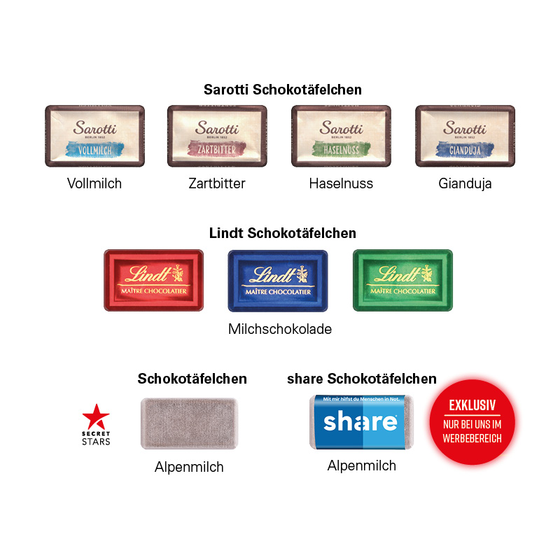Täfelchen Adventskalender Haus, Sarotti Schokoladen-Täfelchen