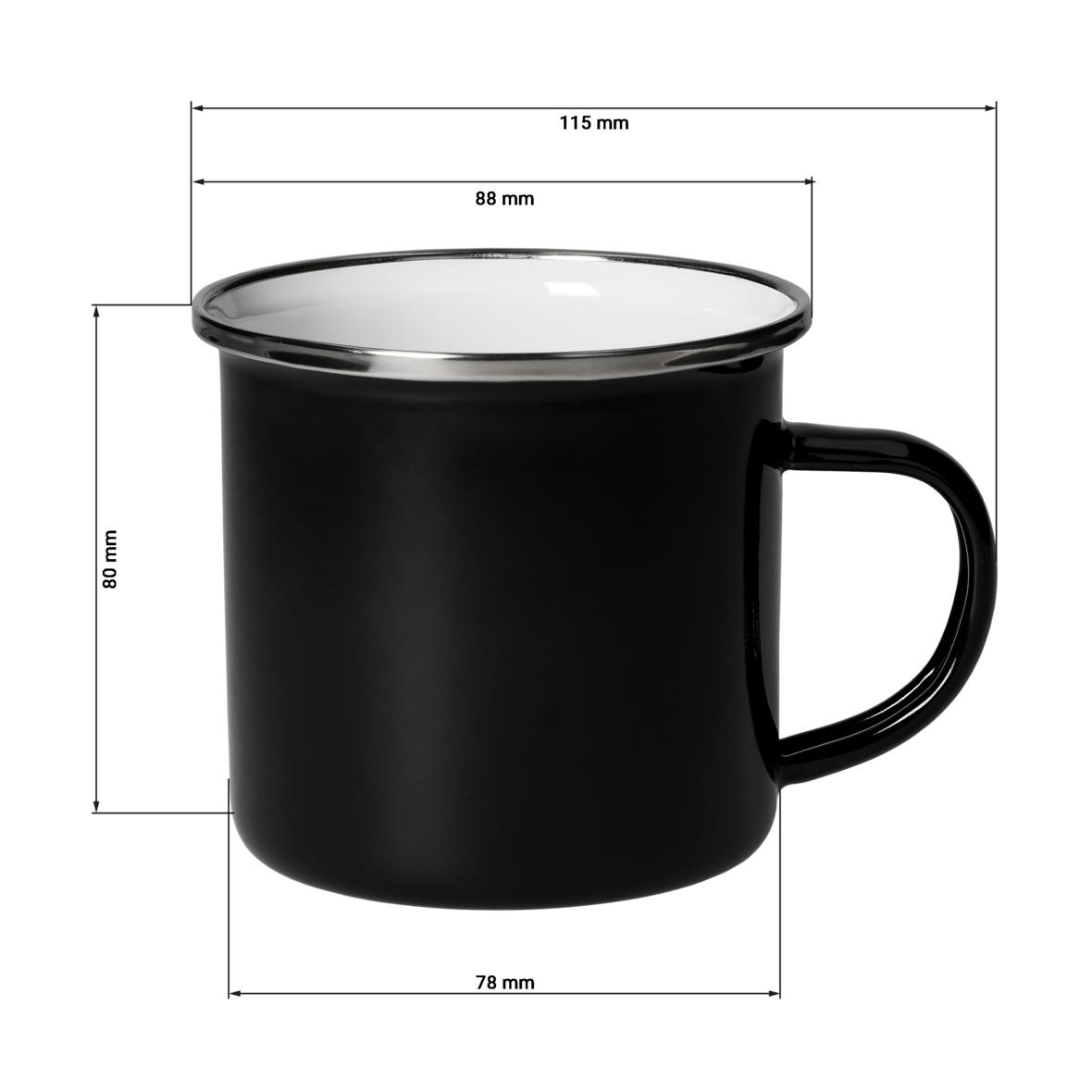 Emaille-Becher "Cozy", 300 ml, schwarz