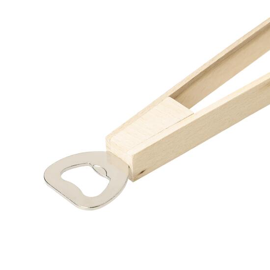 Holz-Grillzange "Opener" mit Kapselheber, 43 cm