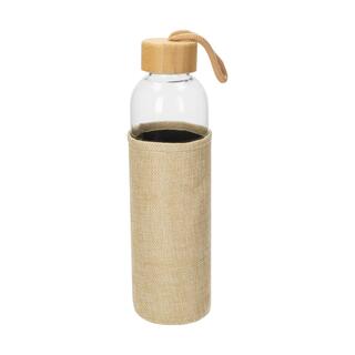 Glasflasche mit Hülle "Natural", 0,7l