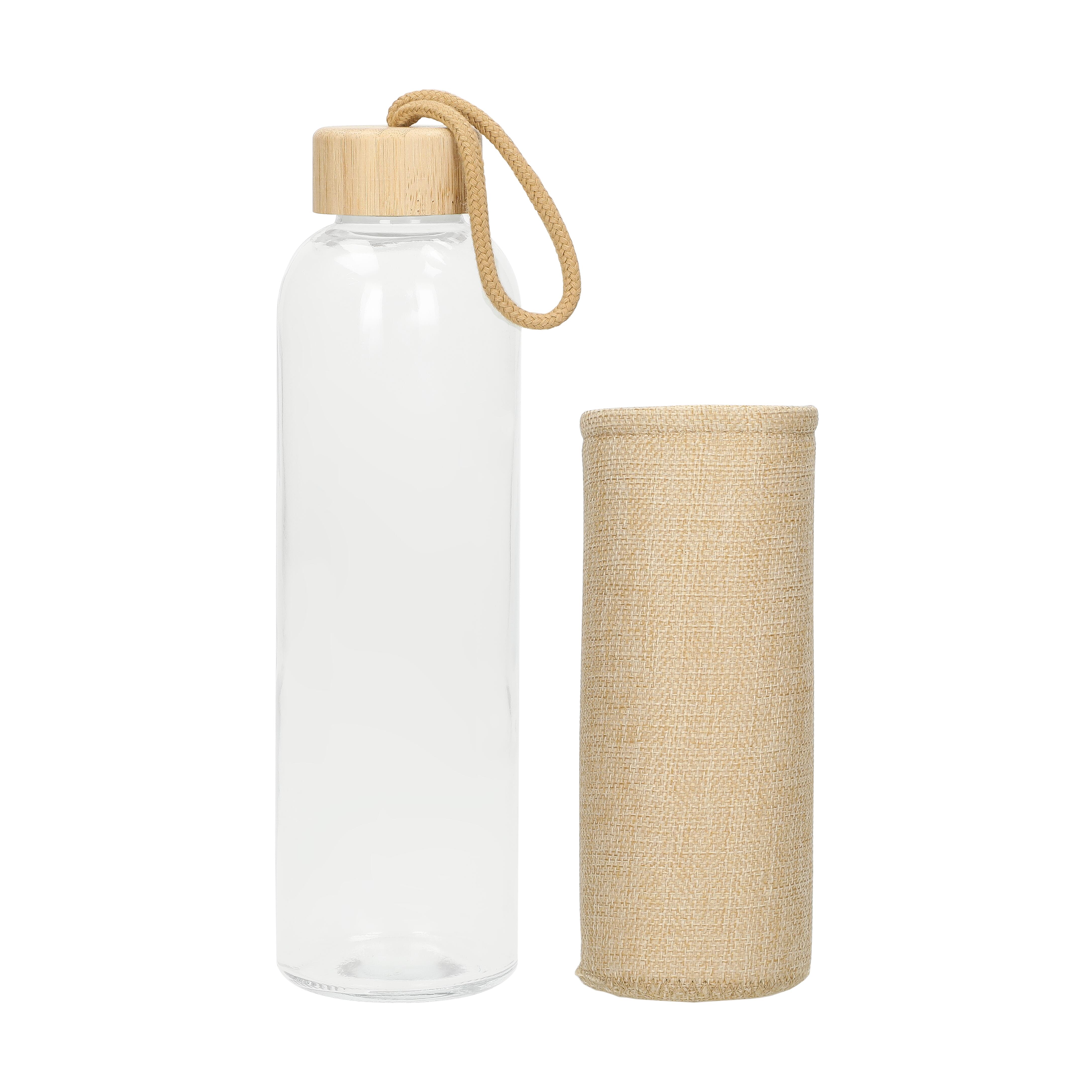 Glasflasche mit Hülle "Natural", 0,7l