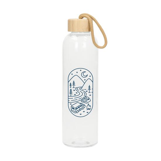 Glasflasche mit Hülle "Natural", 0,7l