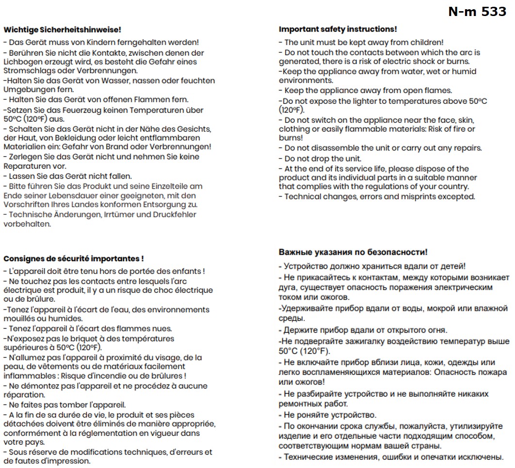 SWING BBQ Lichtbogenfeuerzeug