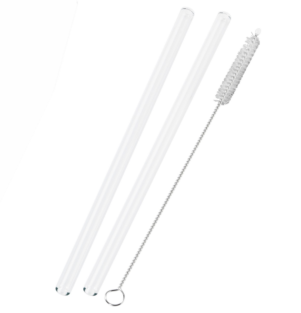 2er Glastrinkhalm Set + Bürste