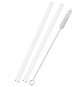2er Glastrinkhalm Set + Bürste