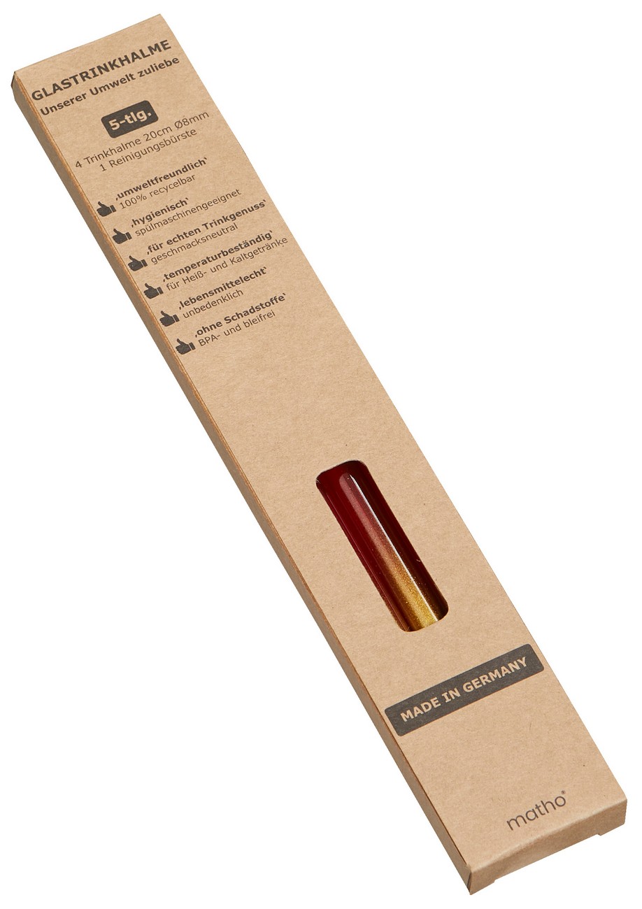 4er-Set farbige Halme + Bürste