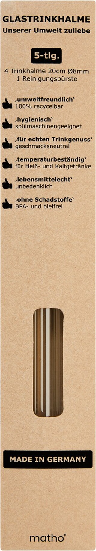 4er-Set farbige Halme + Bürste