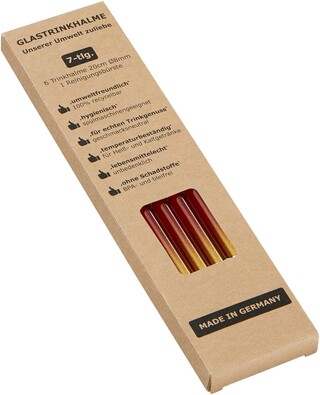 6er-Set farbige Halme + Bürste