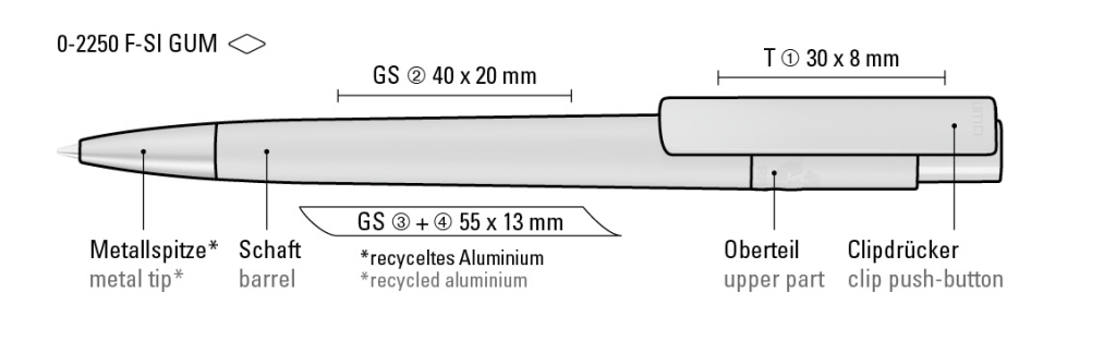 RECYCLED PET PEN PRO F SI GUM