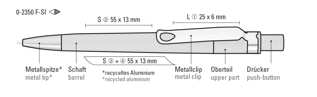 RECYCLED PET PEN CORE F SI