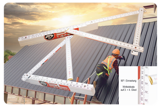 Holz-Gliedermaßstab mit Winkelskalierung