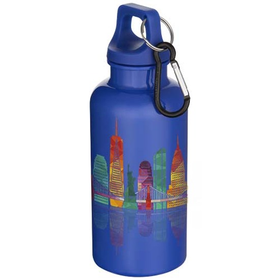 Oregon 400 ml einfarbige RS-zertifizierte Trinkflasche aus recyceltem Kunststoff mit Karabinerhaken