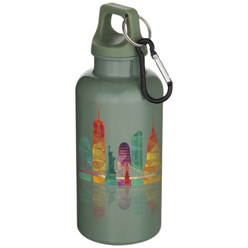 Oregon 400 ml einfarbige RS-zertifizierte Trinkflasche aus recyceltem Kunststoff mit Karabinerhaken