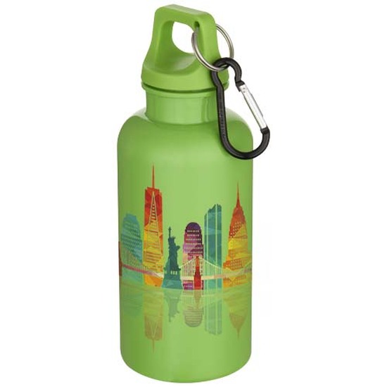 Oregon 400 ml einfarbige RS-zertifizierte Trinkflasche aus recyceltem Kunststoff mit Karabinerhaken