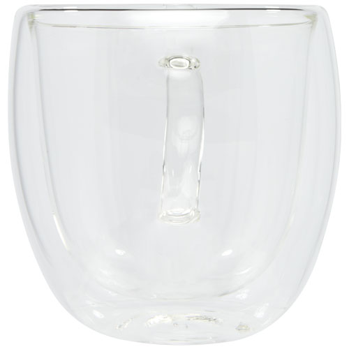 Manti 2-teiliger 250 ml doppelwandiger Glasbecher mit Bambusuntersetzer