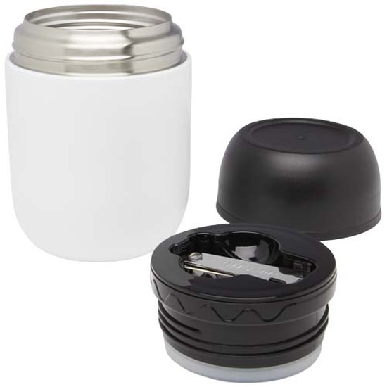 Supo 480 ml doppelwandiger Lunchpot aus recyceltem Edelstahl mit faltbarem Löffel