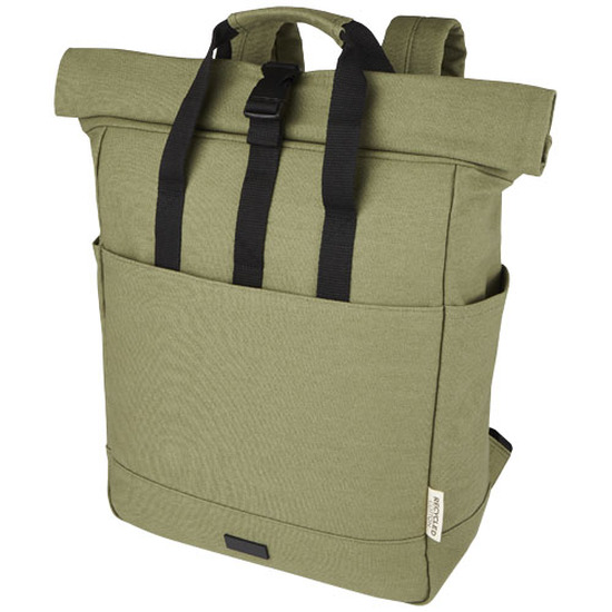 Joey 15" GRS Rolltop Laptoprucksack aus recyceltem Canvas 15 L
