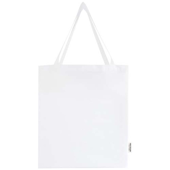 Madras 140 g/m² Baumwoll Tragetasche mit Seitenfalten aus GRS recycelter Baumwolle 12L