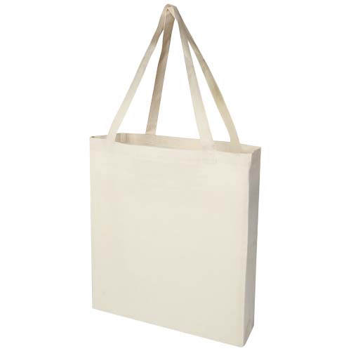 Madras 140 g/m² Baumwoll Tragetasche mit Seitenfalten aus GRS recycelter Baumwolle 12L