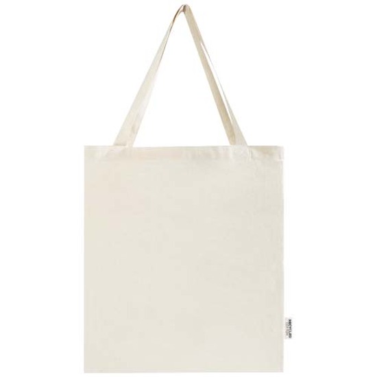 Madras 140 g/m² Baumwoll Tragetasche mit Seitenfalten aus GRS recycelter Baumwolle 12L
