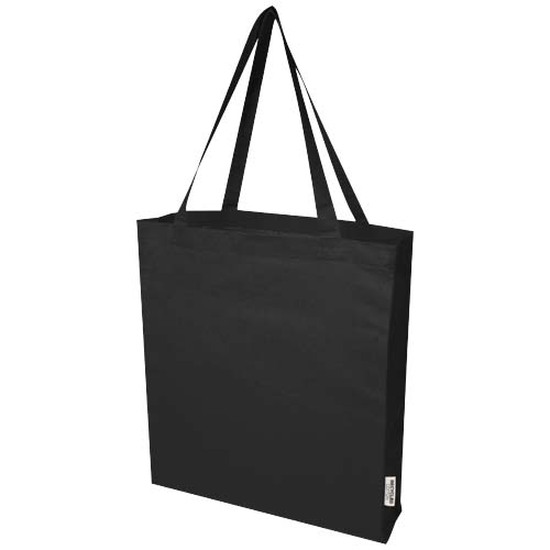 Madras 140 g/m² Baumwoll Tragetasche mit Seitenfalten aus GRS recycelter Baumwolle 12L