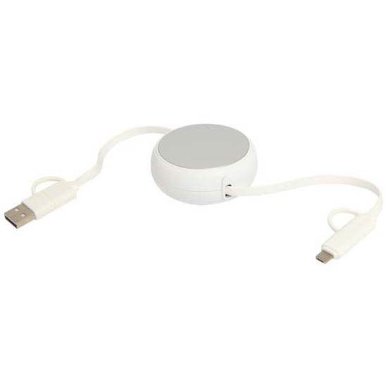 Alasia 100 cm 5-in-1 Kabel aus recyceltem Kunststoff und Aluminium, einziehbar, für Datenübertragung und mit 45W Schnellladung