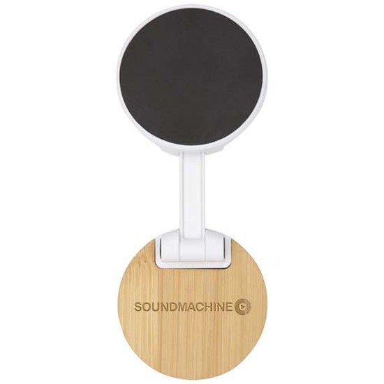 Alcor Klappbare magnetische Smartphonehalterung aus recyceltem Kunststoff mit Bambusdetails