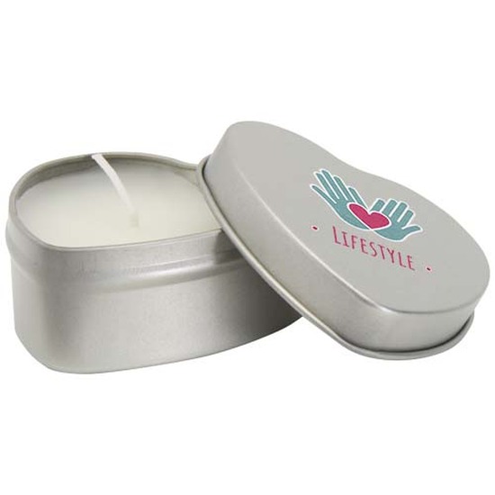 Blissful Herzförmige Zinnkerze mit Vanille Duft