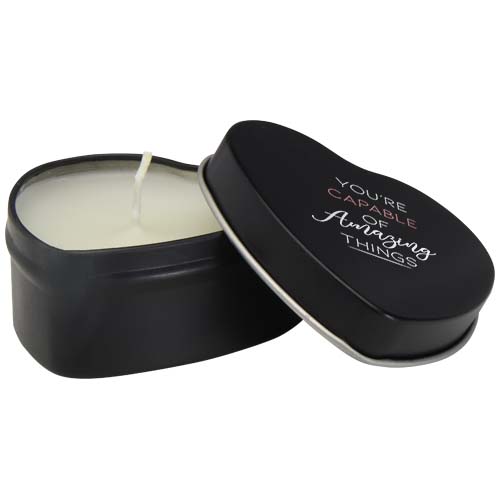 Blissful Herzförmige Zinnkerze mit Vanille Duft