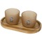 Male Set aus Holztablett und Glastassen