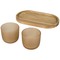 Male Set aus Holztablett und Glastassen