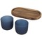 Male Set aus Holztablett und Glastassen