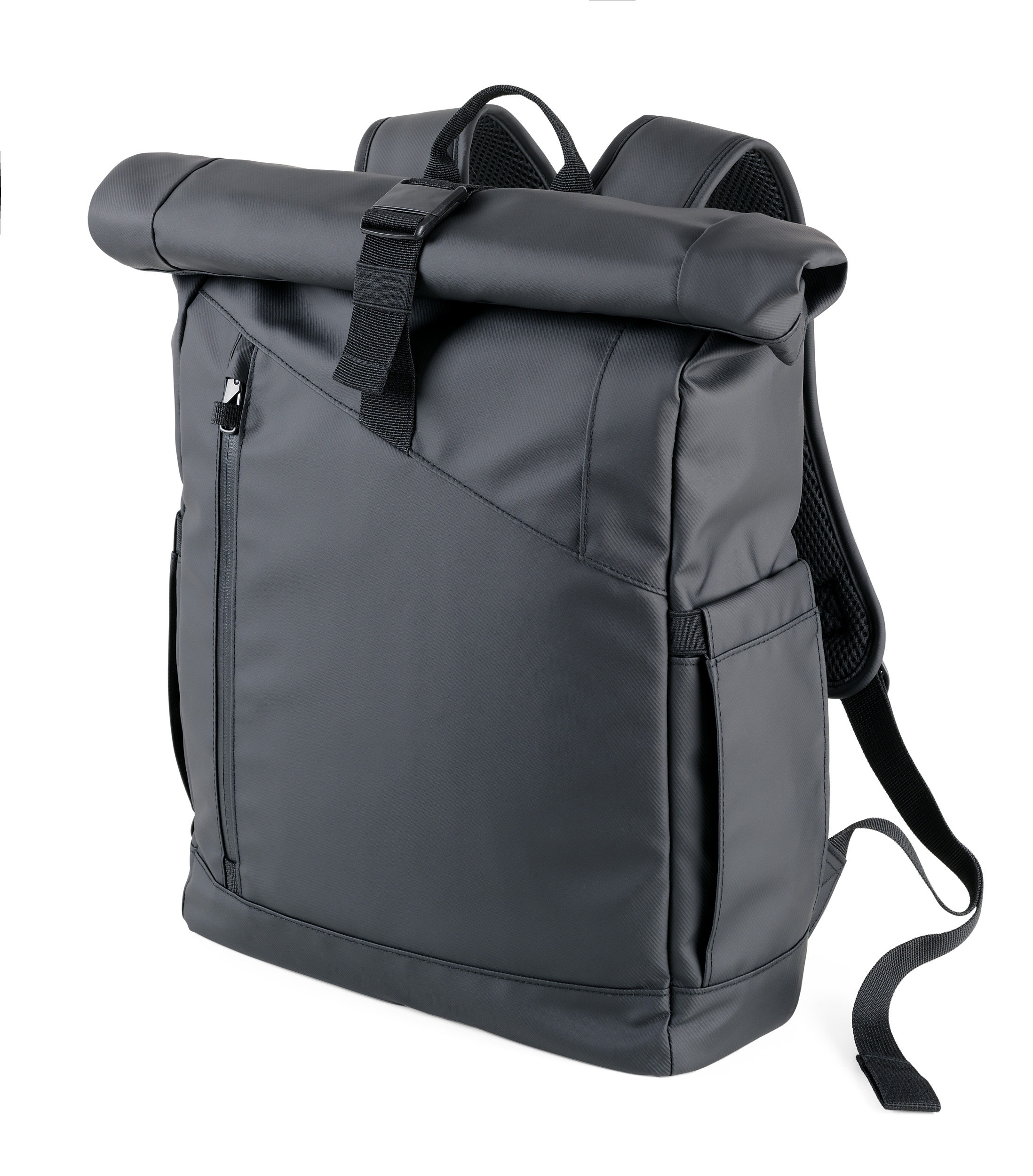 TROIKA Roll Top Rucksack TROIKA BLACK ROLL TOP