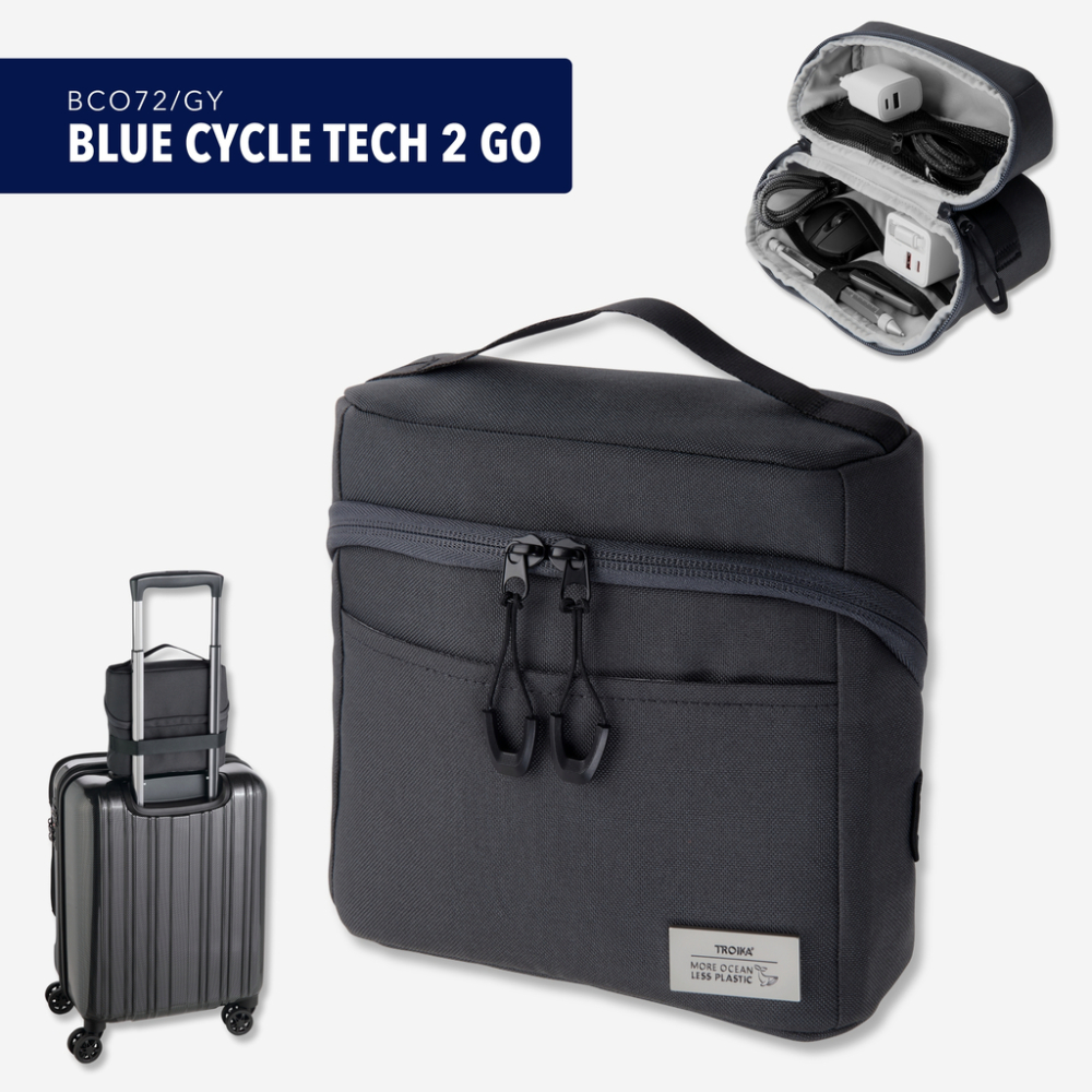 TROIKA Kabeltasche BLUE CYCLE TECH 2 GO