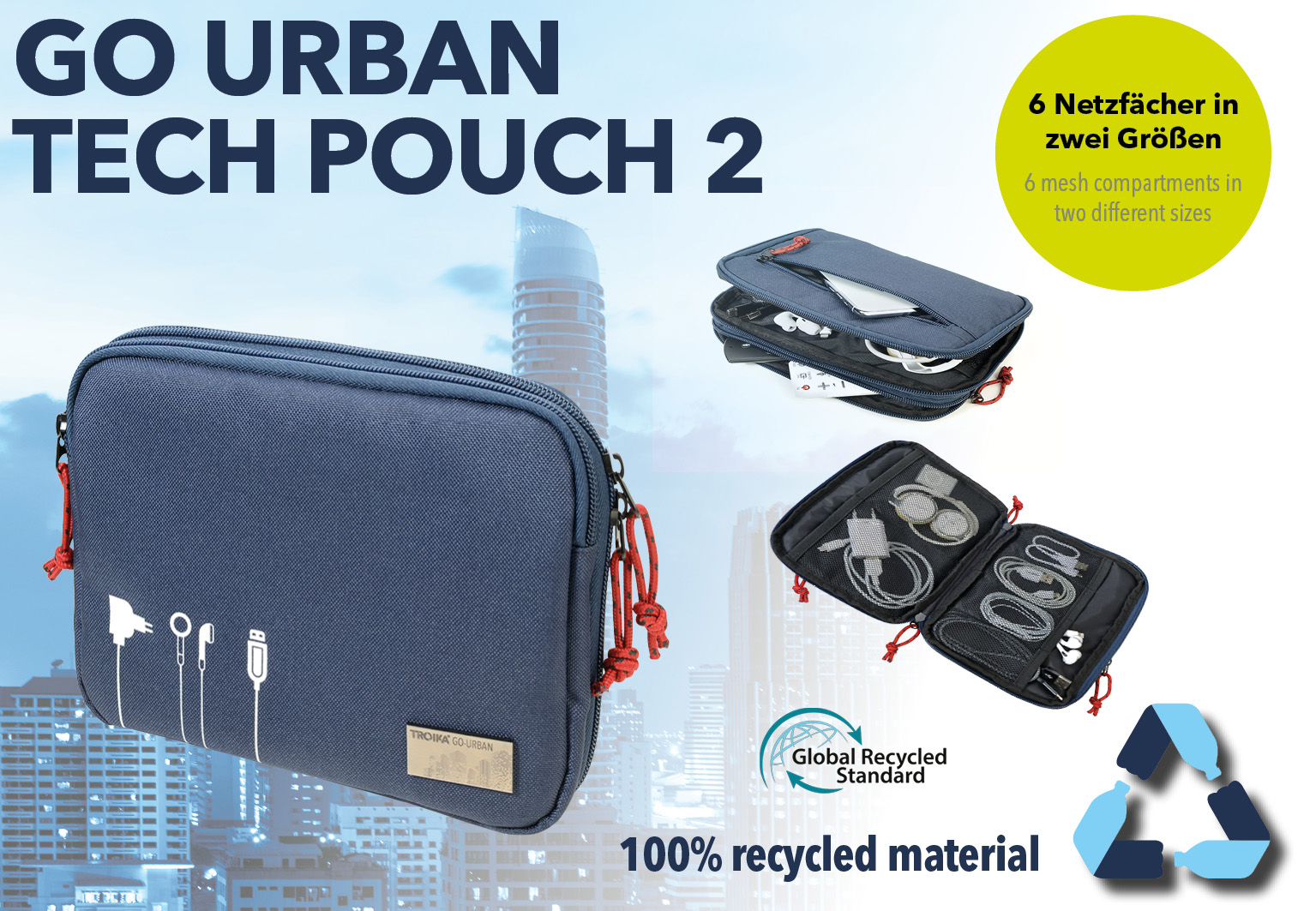 TROIKA Kabeltasche GO URBAN TECH POUCH 2