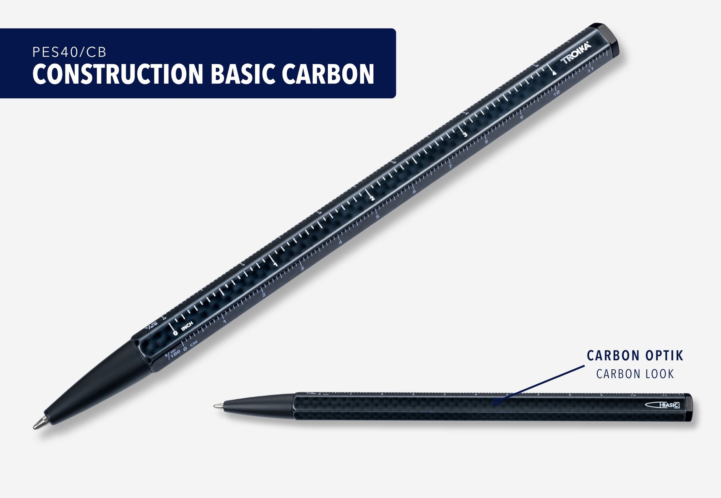 TROIKA Multitasking-Kugelschreiber CONSTRUCTION BASIC CARBON