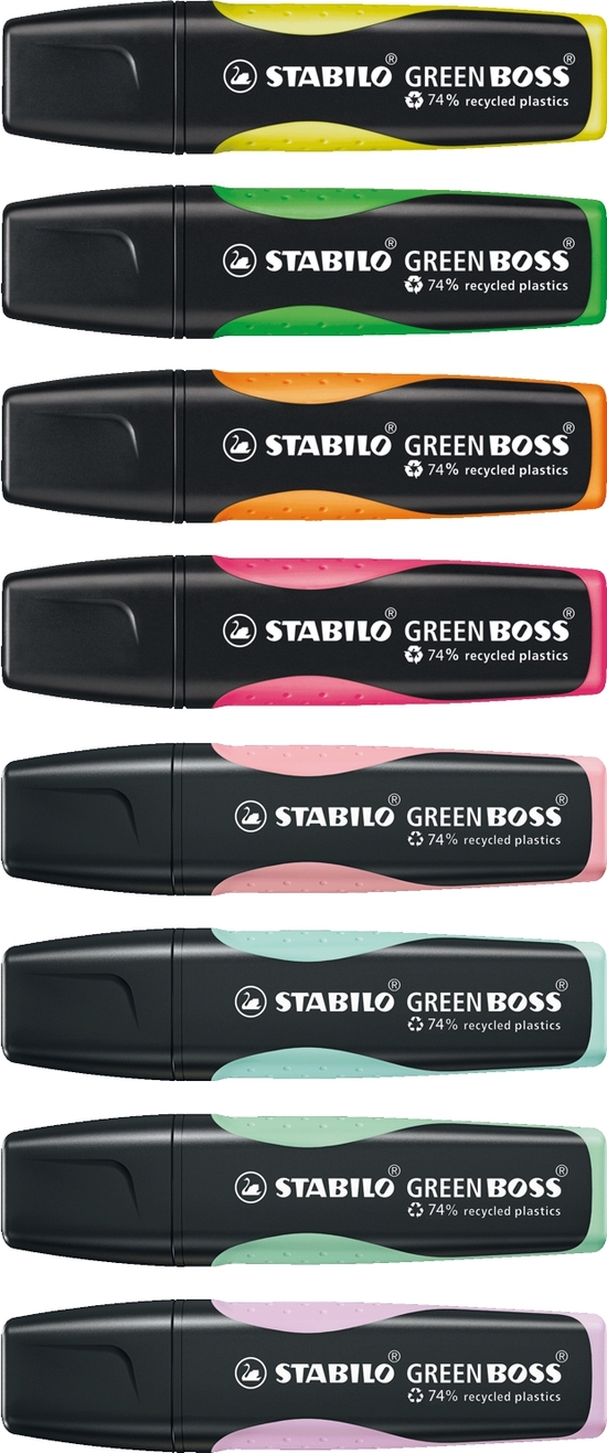 STABILO GREEN BOSS 4er Karton-Etui Leuchtmarkierer