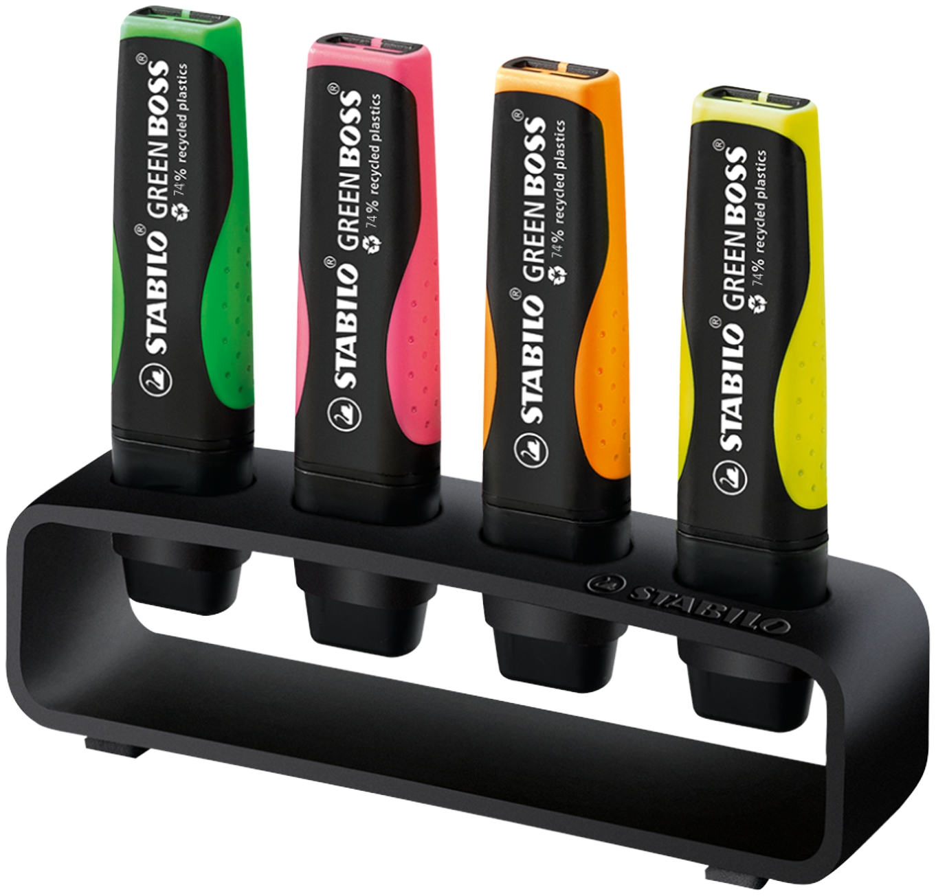 STABILO GREEN BOSS 4er Tisch-Set Leuchtmarkierer