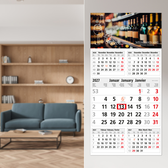 5-Monatskalender Einblatt Commerce 5 Post A postoptimiert