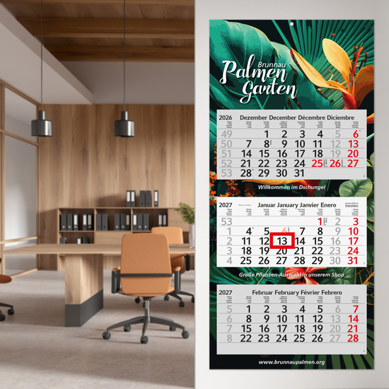 3-Monatskalender Mehrblock Profil 3 RECYCLING Schrift modern