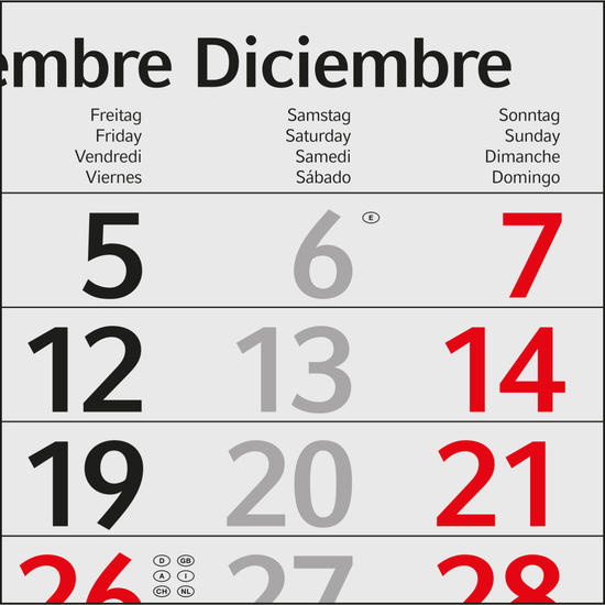 3-Monatskalender Mehrblock Profil 3 EXPRESS Schrift modern