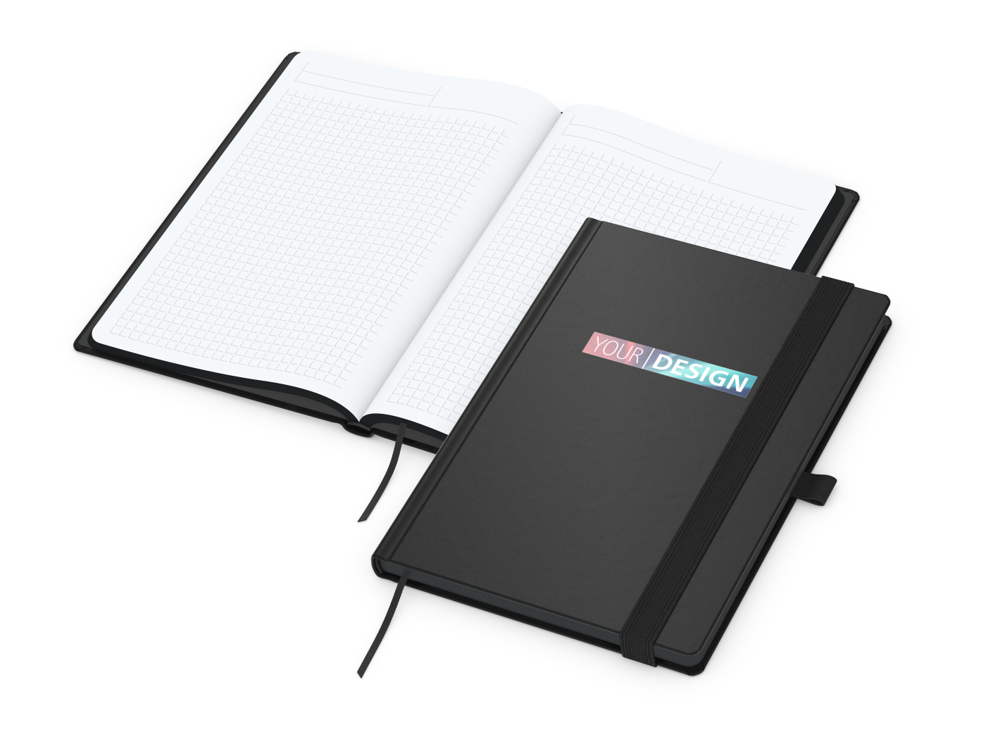 Notizbuch Hardcover Black-Book RECYCLING Ausstattung schwarz A5